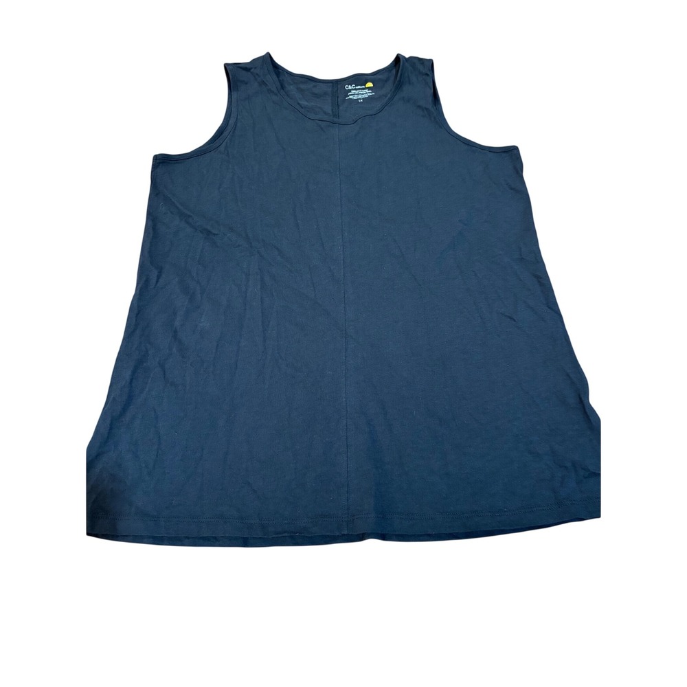 C&C California black pima organic cotton tank top plus size 1X sleeveless shell